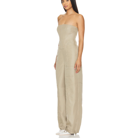 Lovers and Friends Meadow Cargo Jumpsuit Olive Green SMALL Jogger Corset NEW - Picture 4 of 10